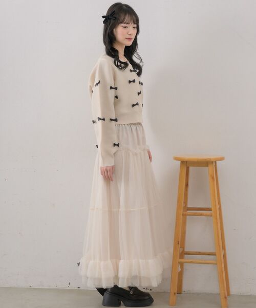 ems excite（エムズエキサイト）の「チビリボンNTカーデ（カーディガン/ボレロ・レディース・ナチュラル/ブラック/ライトグレー/ピンク・FREE）」の15枚目の写真