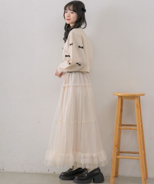 ems excite（エムズエキサイト）の「チビリボンNTカーデ（カーディガン/ボレロ・レディース・ナチュラル/ブラック/ライトグレー/ピンク・FREE）」の12枚目の写真