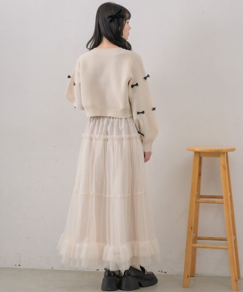 ems excite（エムズエキサイト）の「チビリボンNTカーデ（カーディガン/ボレロ・レディース・ナチュラル/ブラック/ライトグレー/ピンク・FREE）」の14枚目の写真