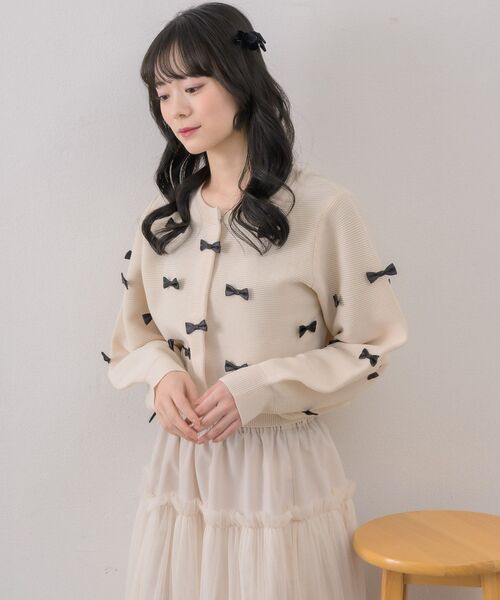 ems excite（エムズエキサイト）の「チビリボンNTカーデ（カーディガン/ボレロ・レディース・ナチュラル/ブラック/ライトグレー/ピンク・FREE）」の16枚目の写真