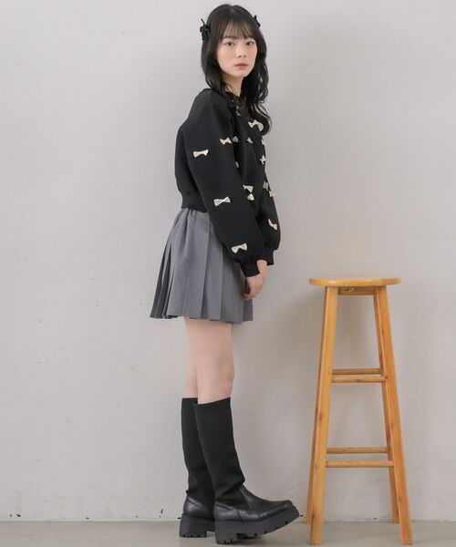 ems excite（エムズエキサイト）の「チビリボンNTカーデ（カーディガン/ボレロ・レディース・ナチュラル/ブラック/ライトグレー/ピンク・FREE）」の11枚目の写真