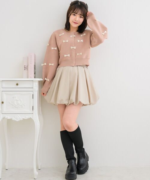 ems excite（エムズエキサイト）の「チビリボンNTカーデ（カーディガン/ボレロ・レディース・ナチュラル/ブラック/ライトグレー/ピンク・FREE）」の19枚目の写真