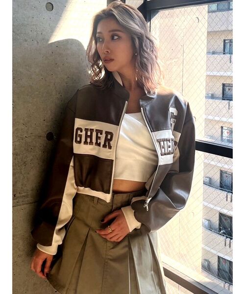 GYDA（ジェイダ）の「フェイクレザーショートBIKERジャケット