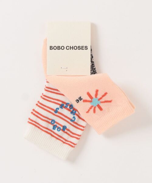 BOBO CHOSES(ボボショーズ)の「Baby Sun short socks pack x 2(ソックス/靴下・キッズ・ライトピンク・14-15cm/13-14cm)」の2枚目の写真