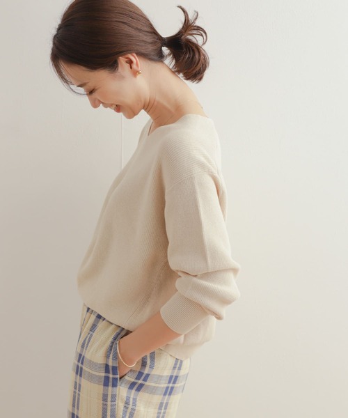 「URBAN RESEARCH DOORS」 長袖ニット MEDIUM オフホワイト レディース URBAN RESEARCH DOORS（アーバンリサーチドアーズ）の「クルー