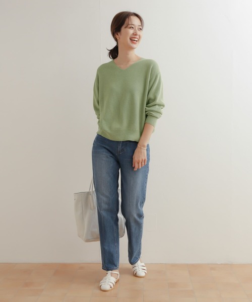 美品　アーバンリサーチドアーズ　ヘアリーニットチュニック　ミント URBAN RESEARCH DOORS（アーバンリサーチドアーズ）の「コットン