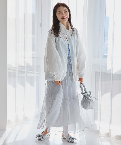 one after another NICE CLAUP（ワンアフターアナザーナイスクラップ）の「ライン入りマウンテンパーカー（ナイロンジャケット・レディース・オフホワイト/チャコールグレー/ピンクベージュ・FREE）」の19枚目の写真