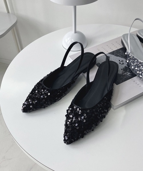 AS KNOW AS plus（アズノゥアズプラス）の「スパンコールミュール（パンプス・レディース・シルバー/ブラック・M/L）」の22枚目の写真