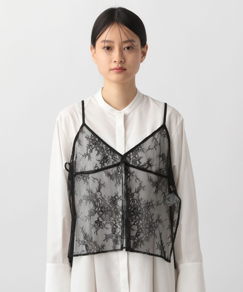 A part by（アパートバイ）の「レースキャミ2Pセットワンピース（シャツワンピース・レディース・オフホワイト/ライトブルー・FREE）」の6枚目の写真