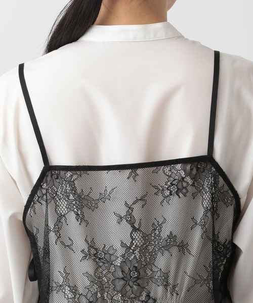 A part by（アパートバイ）の「レースキャミ2Pセットワンピース（シャツワンピース・レディース・オフホワイト/ライトブルー・FREE）」の13枚目の写真