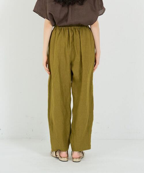 conges payes ADIEU TRISTESSE（コンジェ ペイエ アデュートリステス）の「テーパードリネンイージーパンツ（その他パンツ・レディース・ベージュ/ネイビー/ライトグリーン/ストライプ・38）」の5枚目の写真