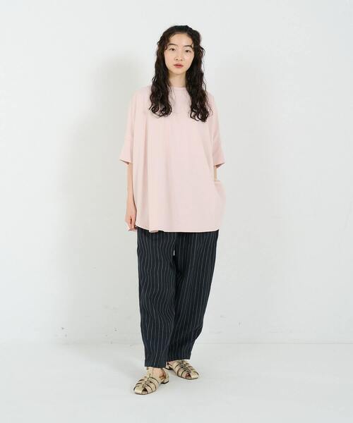 conges payes ADIEU TRISTESSE（コンジェ ペイエ アデュートリステス）の「テーパードリネンイージーパンツ（その他パンツ・レディース・ベージュ/ネイビー/ライトグリーン/ストライプ・38）」の6枚目の写真