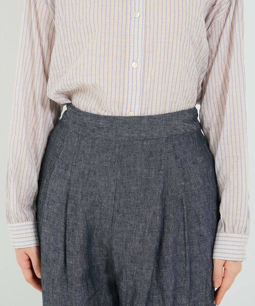 conges payes ADIEU TRISTESSE（コンジェ ペイエ アデュートリステス）の「テーパードリネンイージーパンツ（その他パンツ・レディース・ベージュ/ネイビー/ライトグリーン/ストライプ・38）」の20枚目の写真