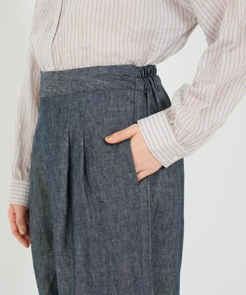 conges payes ADIEU TRISTESSE（コンジェ ペイエ アデュートリステス）の「テーパードリネンイージーパンツ（その他パンツ・レディース・ベージュ/ネイビー/ライトグリーン/ストライプ・38）」の22枚目の写真