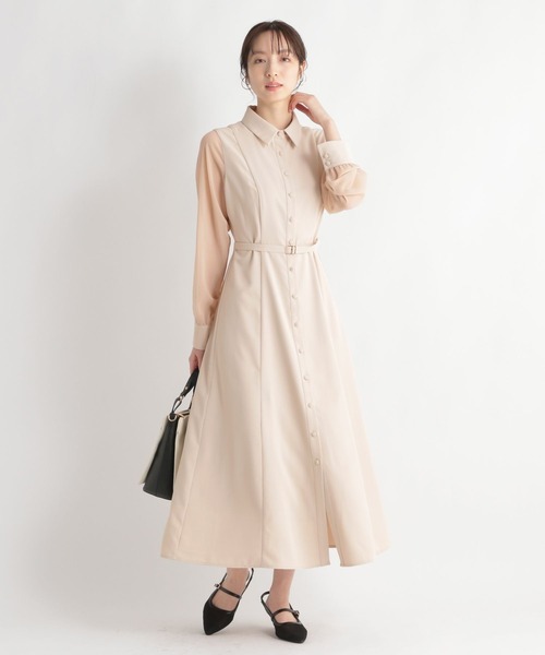Andemiu（アンデミュウ）の「ソデシアーシャツワンピース107926（ワンピース・レディース・ブルー/グレー/ネイビー/ベージュ・FREE）」の6枚目の写真