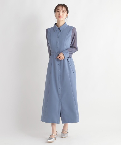Andemiu（アンデミュウ）の「ソデシアーシャツワンピース107926（ワンピース・レディース・ブルー/グレー/ネイビー/ベージュ・FREE）」の7枚目の写真