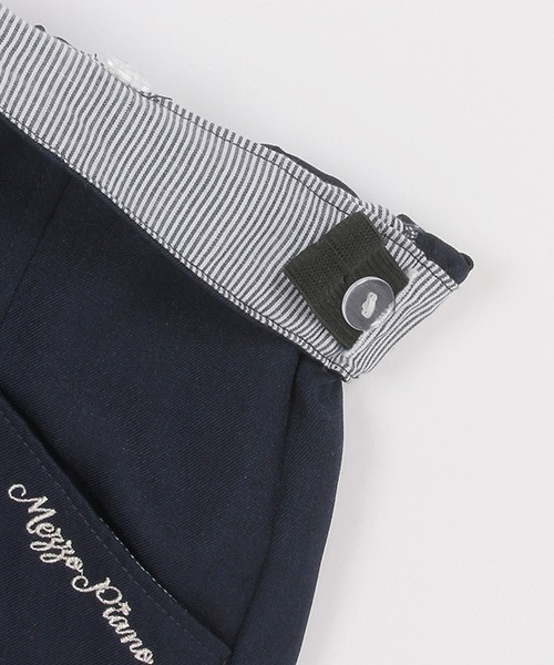 新品★タグ付き★メゾピアノ★パンツ　90★サスペンダー★フリル　パンツ★ mezzo piano（メゾピアノ）の「サスペンダー付きタックショートパンツ