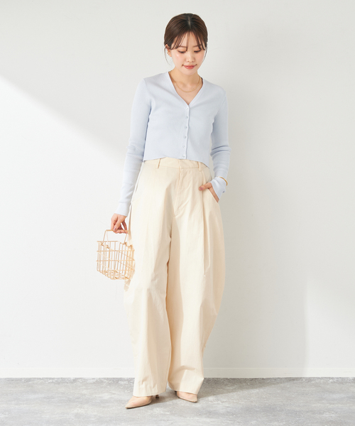 plage PLAIN Vネック カーディガン　ベージュ　新品　タグ付き PLAIN Vネック カーディガン（カーディガン）｜Plage