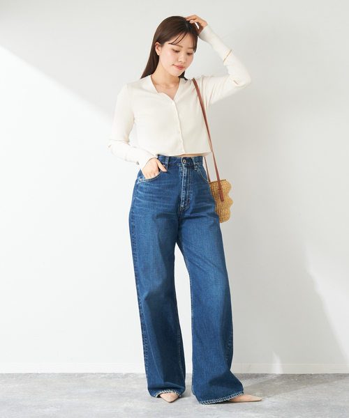 plage（プラージュ）の「V-Neck Cropped カーディガン（カーディガン/ボレロ・レディース・ブラック/サックスブルー/アイボリー/グリーン・FREE）」の7枚目の写真