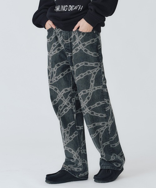 Crawling Death（クローリングデス）の「XLARGE×Crawling Death CHAIN DENIM PANTS（デニムパンツ・メンズ・ブラック・30inch/32inch/34inch/36inch）」の12枚目の写真
