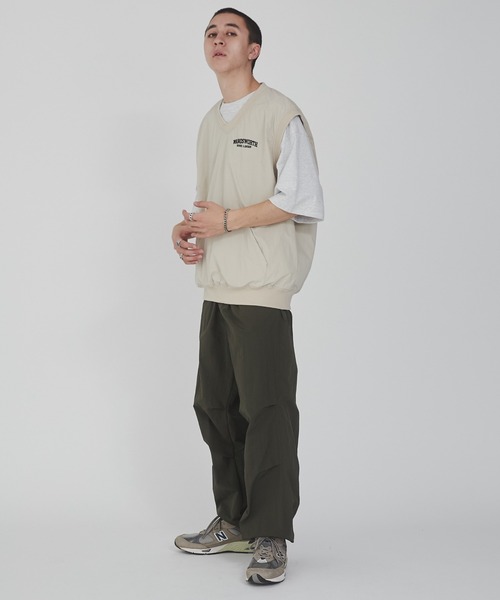 WEGO（ウィゴー）の「WEGO/ナイロンイージーパンツ（カーゴパンツ・メンズ・カーキ/ブラック/ダークグレー/ブルー系その他/ピンク/ライトグレー・LARGE/MEDIUM/SMALL）」の11枚目の写真