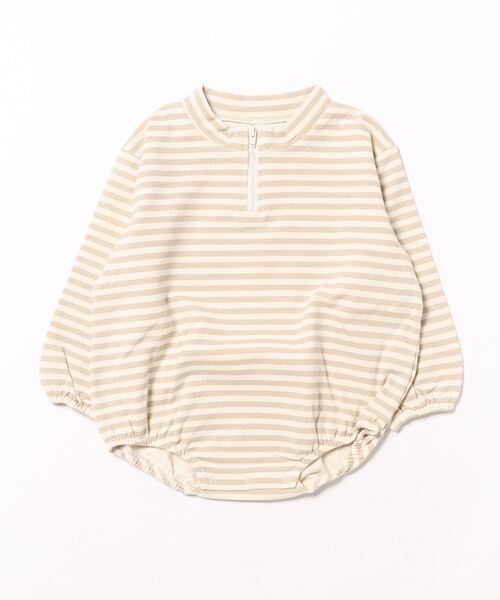 【セール】'Quincy Mae'FLEECE BODHI ROMPER || SAND STRIPE（その他ベビー用品）｜Quincy Mae（クインシーメイ）