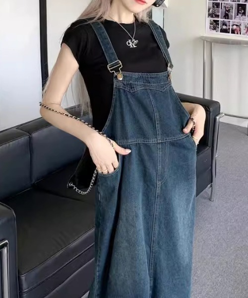 FREE STYLISTS(フリー スタイリスト)の「YUGA_YGMC デニムジャンパースカート(ジャンパースカート・レディース・インディゴブルー・L/M/S)」の1枚目の写真