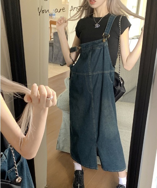 FREE STYLISTS(フリー スタイリスト)の「YUGA_YGMC デニムジャンパースカート(ジャンパースカート・レディース・インディゴブルー・L/M/S)」の8枚目の写真