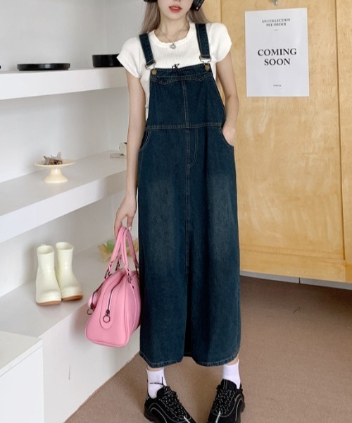 FREE STYLISTS(フリー スタイリスト)の「YUGA_YGMC デニムジャンパースカート(ジャンパースカート・レディース・インディゴブルー・L/M/S)」の4枚目の写真