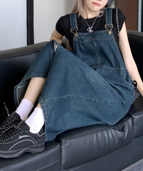 FREE STYLISTS(フリー スタイリスト)の「YUGA_YGMC デニムジャンパースカート(ジャンパースカート・レディース・インディゴブルー・L/M/S)」の9枚目の写真