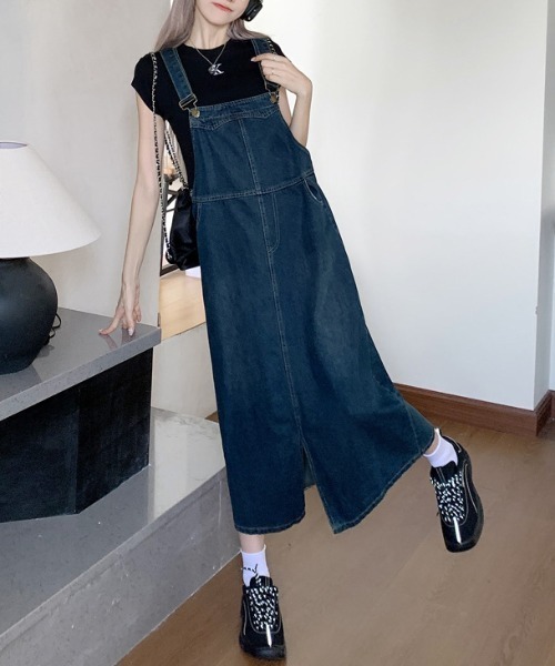 FREE STYLISTS(フリー スタイリスト)の「YUGA_YGMC デニムジャンパースカート(ジャンパースカート・レディース・インディゴブルー・L/M/S)」の5枚目の写真