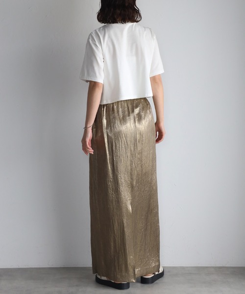 r.（アールドット）の「チュールドッキング　クロップドT（Tシャツ/カットソー・レディース・グレイッシュベージュ/アイボリー/ブラック/チャコールグレー・FREE）」の13枚目の写真