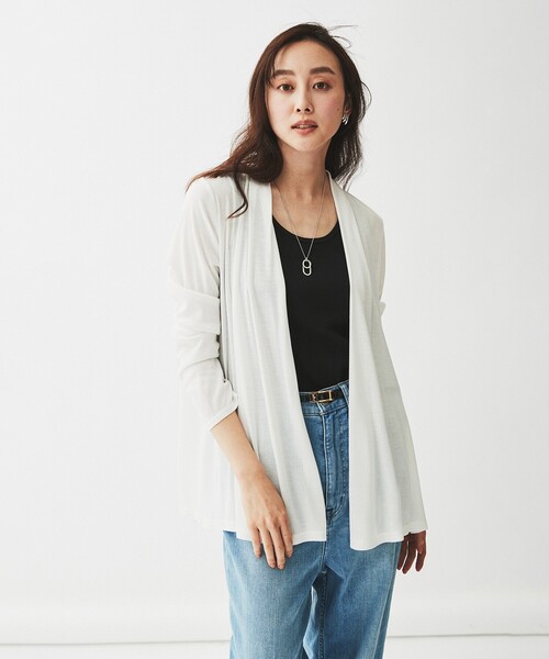【セール】大人気アイテム！一部カラー追加予約スタート！【機能性素材／薄手】着流し風 ジャージカーディガン（カーディガン/ボレロ）｜UNTITLED（アンタイトル）