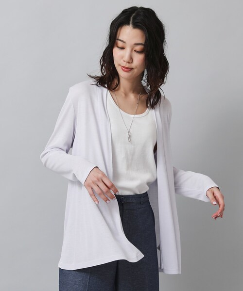 【セール】大人気アイテム！一部カラー追加予約スタート！【機能性素材／薄手】着流し風 ジャージカーディガン（カーディガン/ボレロ）｜UNTITLED（アンタイトル）