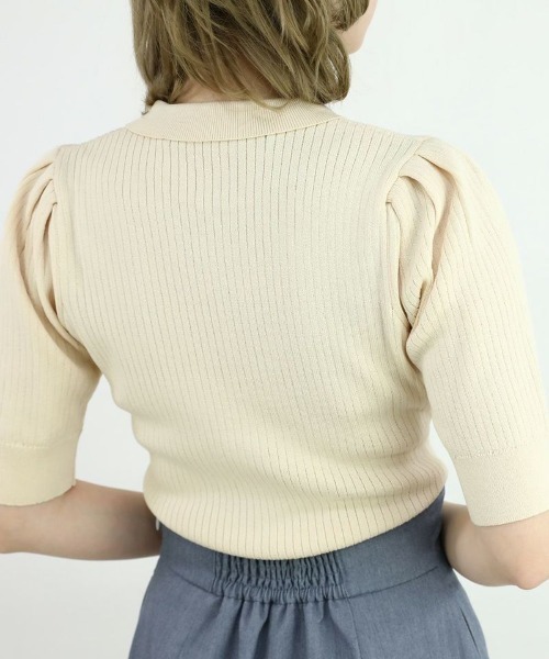 an another angelus（アンアナザーアンジェラス）の「スモールカラーニットポロ/ananotherangelus（ニット/セーター・レディース・レッド/ライトイエロー/ブルーグリーン・FREE）」の10枚目の写真