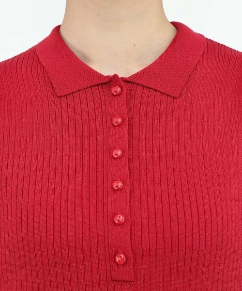 an another angelus（アンアナザーアンジェラス）の「スモールカラーニットポロ/ananotherangelus（ニット/セーター・レディース・レッド/ライトイエロー/ブルーグリーン・FREE）」の15枚目の写真