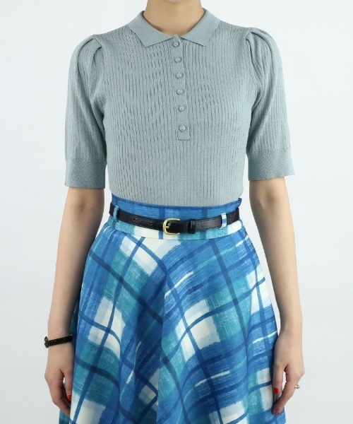 an another angelus（アンアナザーアンジェラス）の「スモールカラーニットポロ/ananotherangelus（ニット/セーター・レディース・レッド/ライトイエロー/ブルーグリーン・FREE）」の22枚目の写真