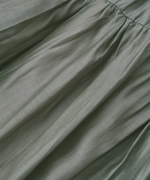 un dix cors(アンディコール)の「シアーギャザースカート(スカート・レディース・インディゴブルー/ブラック/グレイッシュベージュ・FREE)」の13枚目の写真