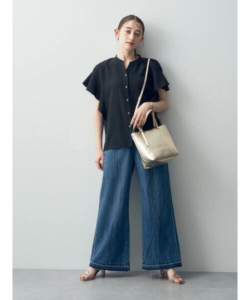 YECCA VECCA(イェッカヴェッカ)の「綿麻バギーデニムパンツ(デニムパンツ・レディース・インディゴブルー・S/M)」の6枚目の写真