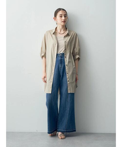 YECCA VECCA(イェッカヴェッカ)の「綿麻バギーデニムパンツ(デニムパンツ・レディース・インディゴブルー・S/M)」の7枚目の写真