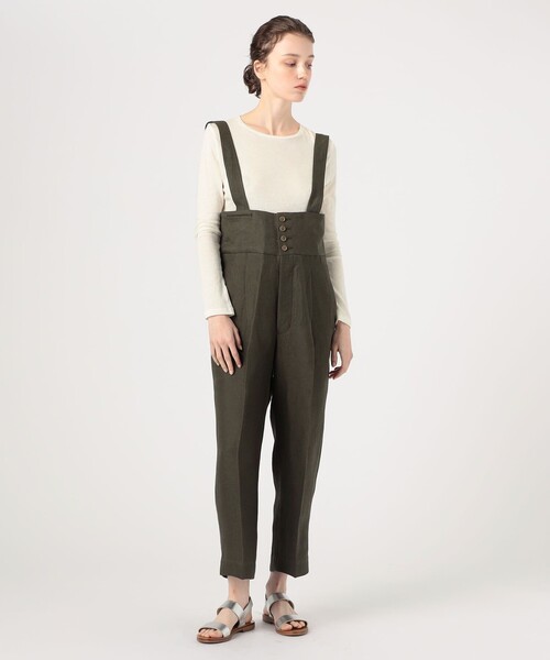 HAVERSACK（ハバーザック）の「【別注】HAVERSACK リネンジャンプスーツ（サロペット/オーバーオール・レディース・カーキ・1/0）」の2枚目の写真