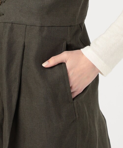 HAVERSACK（ハバーザック）の「【別注】HAVERSACK リネンジャンプスーツ（サロペット/オーバーオール・レディース・カーキ・1/0）」の8枚目の写真