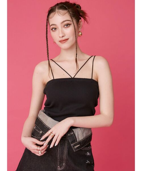 EVRIS（エヴリス）の「2WAYストラップビスチェ（キャミソール・レディース・ブラック/ブルー/ピンク/ホワイト・FREE）」の3枚目の写真