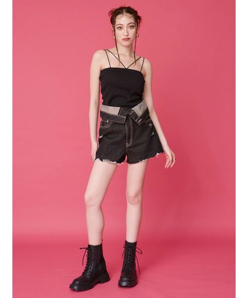 EVRIS（エヴリス）の「2WAYストラップビスチェ（キャミソール・レディース・ブラック/ブルー/ピンク/ホワイト・FREE）」の8枚目の写真