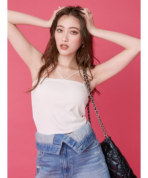 EVRIS（エヴリス）の「2WAYストラップビスチェ（キャミソール・レディース・ブラック/ブルー/ピンク/ホワイト・FREE）」の13枚目の写真