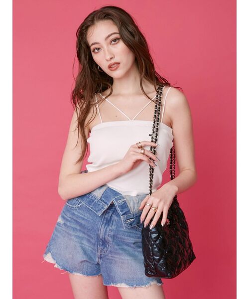 EVRIS（エヴリス）の「2WAYストラップビスチェ（キャミソール・レディース・ブラック/ブルー/ピンク/ホワイト・FREE）」の15枚目の写真