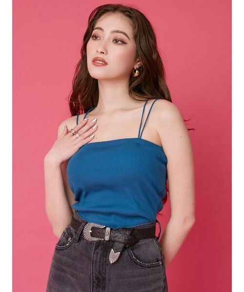 EVRIS（エヴリス）の「2WAYストラップビスチェ（キャミソール・レディース・ブラック/ブルー/ピンク/ホワイト・FREE）」の20枚目の写真