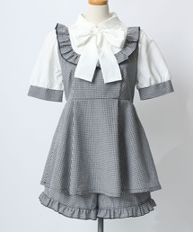 Salong hameu（サロン ハミュー）の「リボンブラウス チェック柄ミニスカートワンピース×フリルショートパンツ セットアップ レディース/量産型女子/地雷系/病みかわ（セットアップ）」