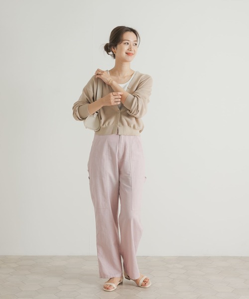 URBAN RESEARCH DOORS（アーバンリサーチドアーズ）の「『UR TECH ひやサラクール』コットンガーターKNITカーディガン（カーディガン/ボレロ・レディース・ライトベージュ/チャコールグレー/ブラック・MEDIUM）」の11枚目の写真