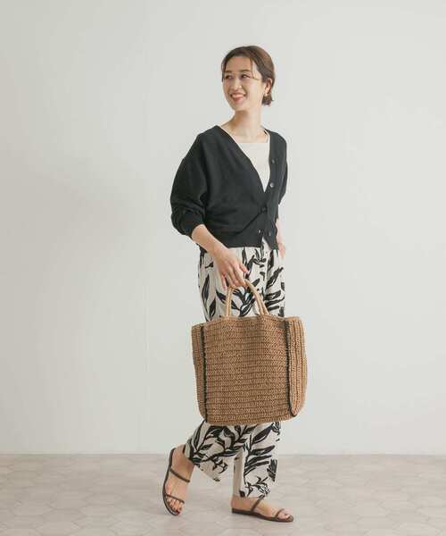URBAN RESEARCH DOORS（アーバンリサーチドアーズ）の「『UR TECH ひやサラクール』コットンガーターKNITカーディガン（カーディガン/ボレロ・レディース・ライトベージュ/チャコールグレー/ブラック・MEDIUM）」の20枚目の写真